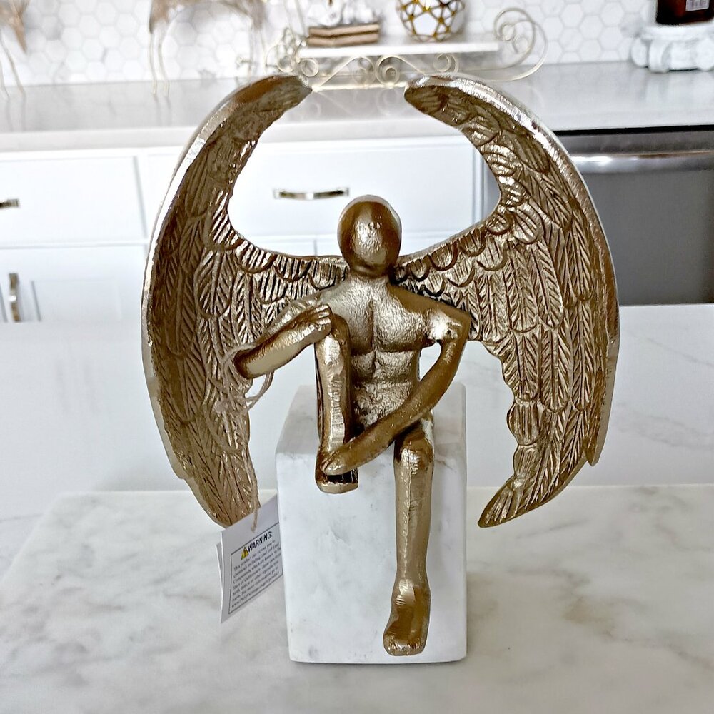 NEW! EXQUISITE GUARDIAN ANGEL STATUE DECOR